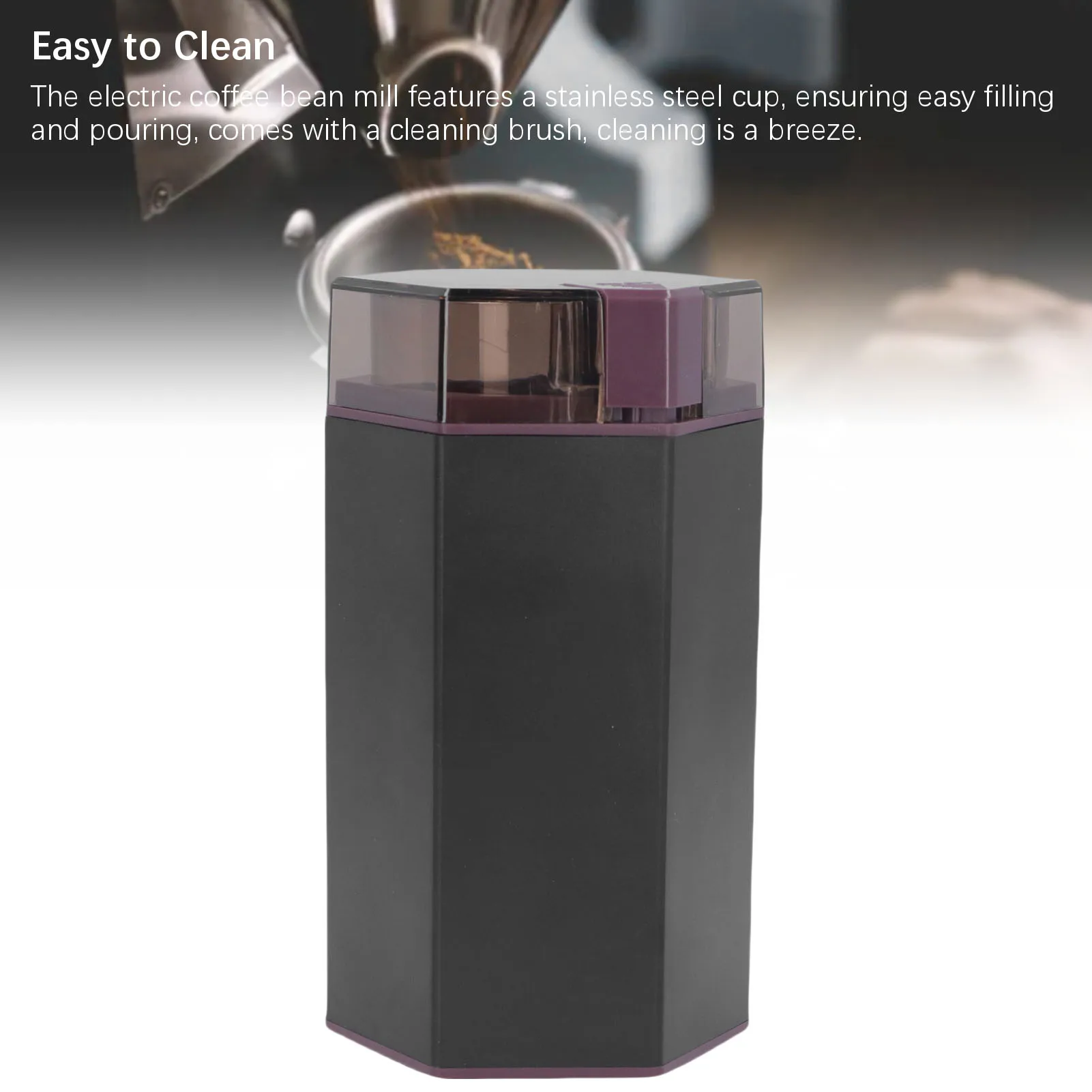 Elektrische Koffiemolen 150W 30000RPM Transparant Deksel Elektrische Koffiebonenmolen met Reinigingsborstel voor Thuis