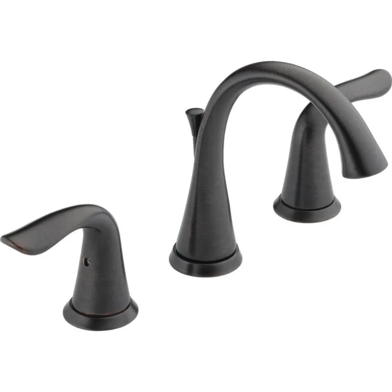 Widespread Bathroom Faucet 3 Hole, Bronze Bathroom Faucet, Diamond Seal Technology, Metal Drain Assembly