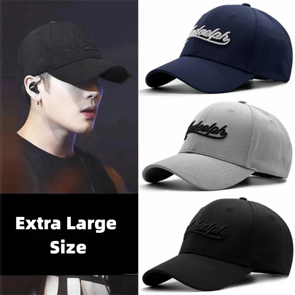 Fashion Extra Large Size Baseball Caps Big Size Back Closed Skateboard Cap Elastic Hip-hop Dad Big Head Trucker Hats Men Women