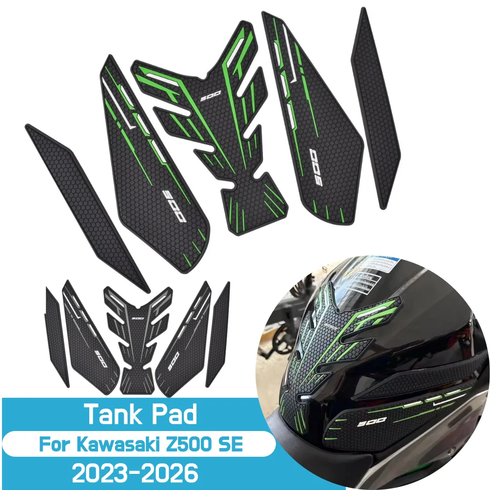 

For Kawasaki Z 500 SE 2023 2024 2025 2026 Z500 Side Tank Pad Oil Gas Fuel Protector Cover Motrocycle Rubber Stickers Decal