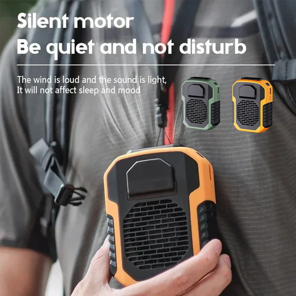 

USB Mini Charging Fan Portable Waist Hanging Neck Fans Rechargeable Silent Long Use Life Outdoor Heat Relief Tools Powerbank