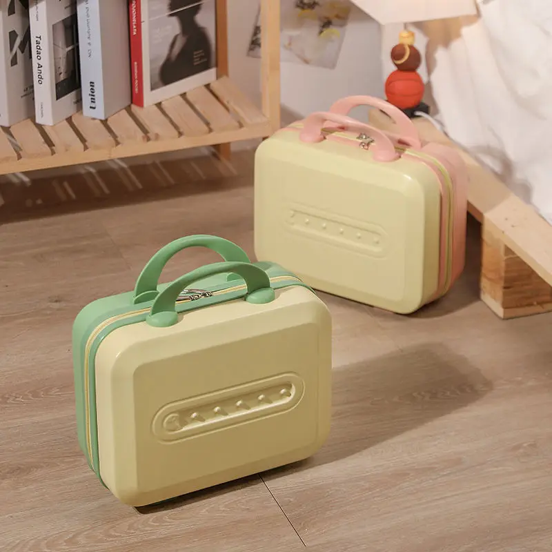 Small Handheld Luggage Box Women's 14 Inch Makeup Box Travel Organizer Case Mini Suitcase Can Hang Large Box Festival Gift