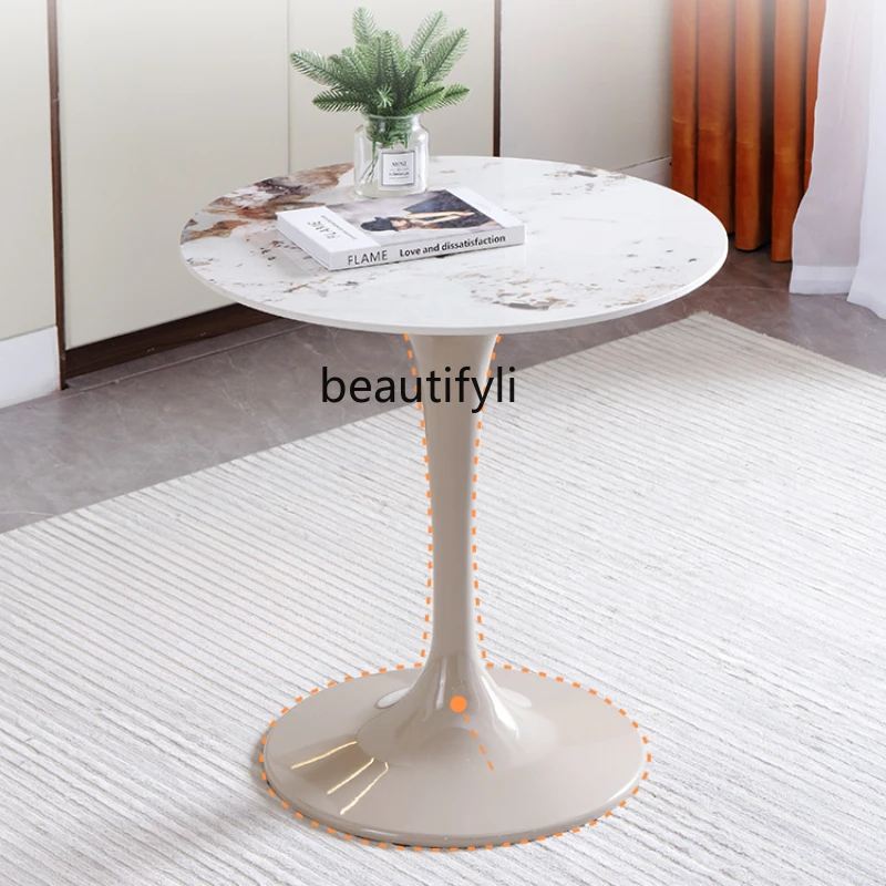 

Stone Plate Negotiation Table and Chair Combination Light Luxury Marble Small round Table Modern Leisure Reception Table