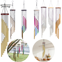 12 Tubes Aluminum Alloy Wind Chimes With Hook Bells Rotatable Pipe Windchime Ornaments Outside Home Garden Wedding Party Decor