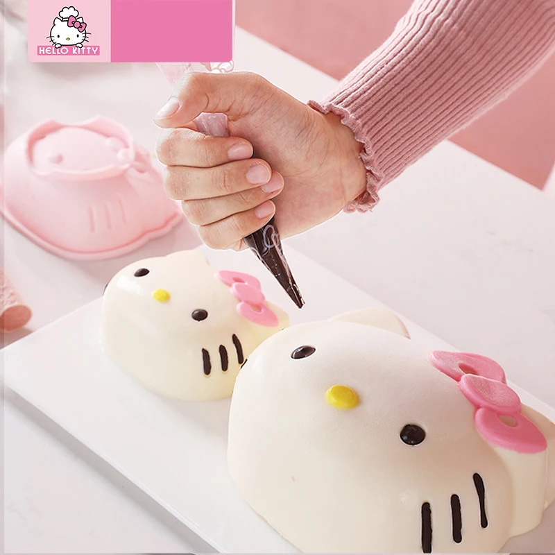 

Sanrio Kawaii Hello Kitty Cake Mold Cartoon Anime Kitchenware DIY Mousse Cake Mold Silicone French 4 Inch 6 Inch Baking Mold