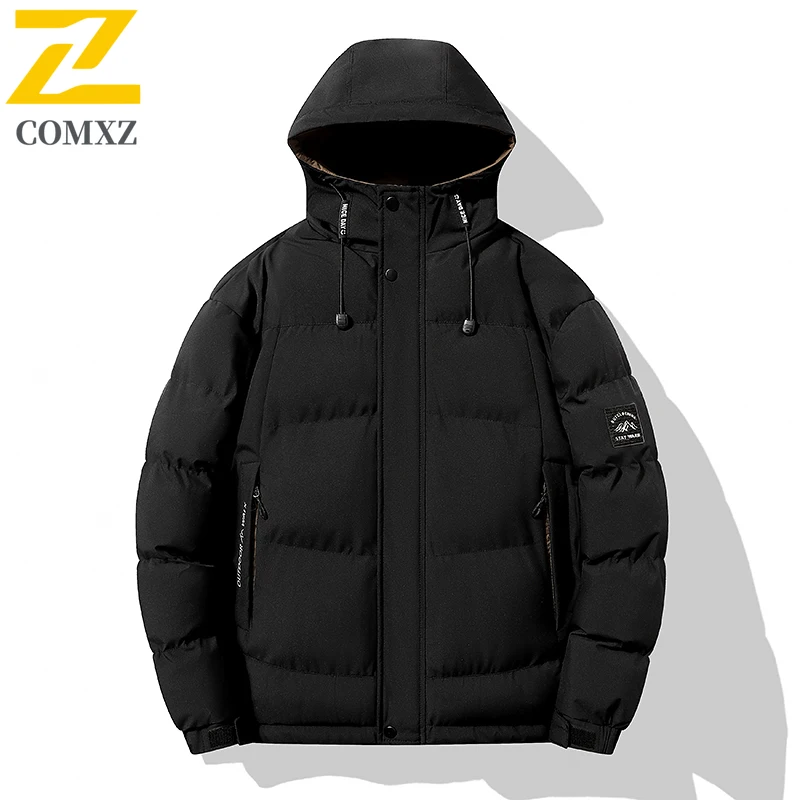 جديد 2025 سترة رجالية عصرية متعددة الاستخدامات سميكة مخملية للحماية من البرد دفء بقلنسوة ملابس شتوية غير رسمية معطف قطني
