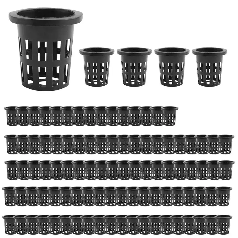 Exquisite-100 Pack 1.96 Inch Net Cups Slotted Mesh Wide Lip Filter Plant Net Pot Bucket Basket For Hydroponics Aquaponics Orchid
