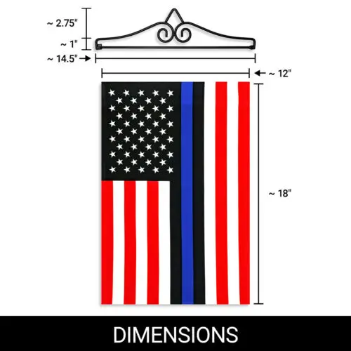 Garden Flag Blue Lives Matter 12x18IN & Hanger 14IN Printed Poly