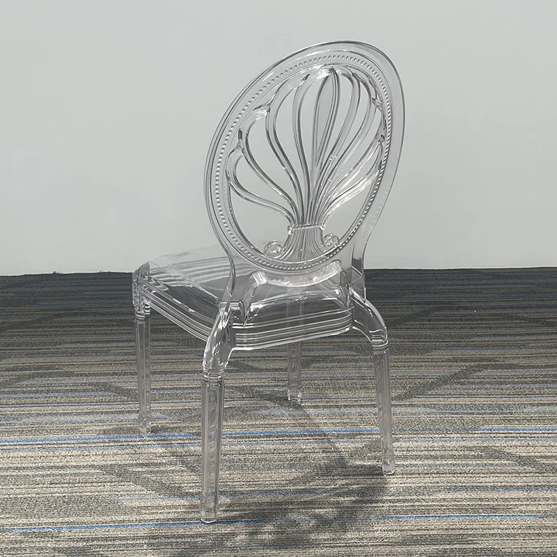 Wedding Transparent Crystal Resin Acrylic DiningHotel Banquet Hall  Phoenix Backrest Chair