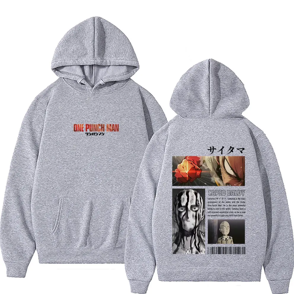 أنيمي واحد لكمة رجل Saitama الجرافيك هوديي الرجال النساء الكرتون مانغا موضة البلوز الرجال البلوفرات المتضخم للجنسين هوديس
