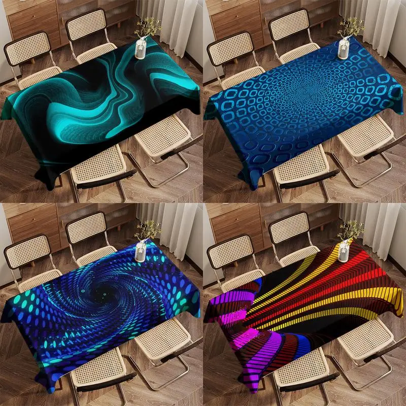 Abstract Wave Pattern Tablecloth Restaurant Kitchen Tablecloth Living Room Home Decoration Rectangular Party Decoration