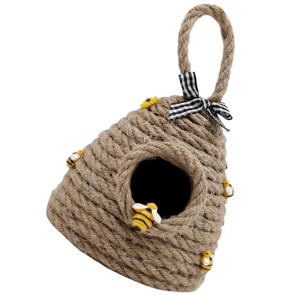 Beehive Hanging Ornament Braided Woven Pendant Lovely Garden Hanging Decor Balcony Outdoor Home Festival Decoration