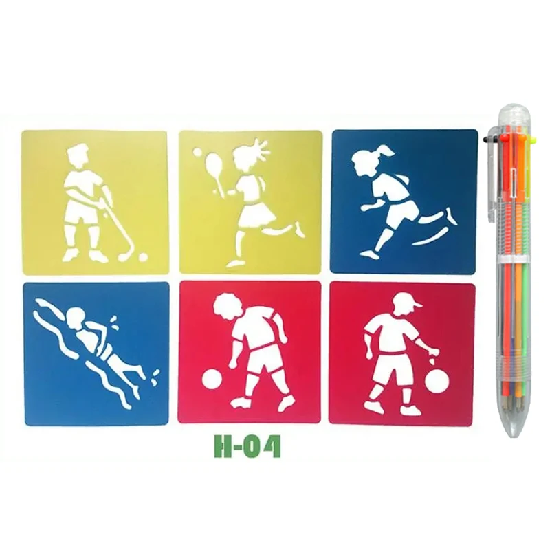 DIY Cartoon Shape Drawing Stencils for Educational Art