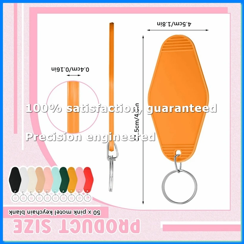 50 Pcs Motel Keychain Blank Hotel Keychain Sublimation Vintage Keychain Bulk for DIY Crafts Ornament-A63M