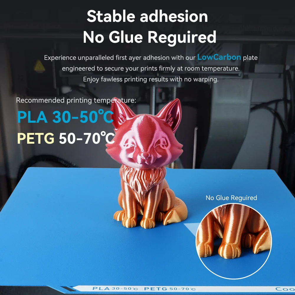 Untuk Elegoo Centauri Carbon 3DPrinter Bed Low-Temp Fast Printing Double-Sided Usable Kompatibel dengan PLA/PETG 3DPrinter Accessory