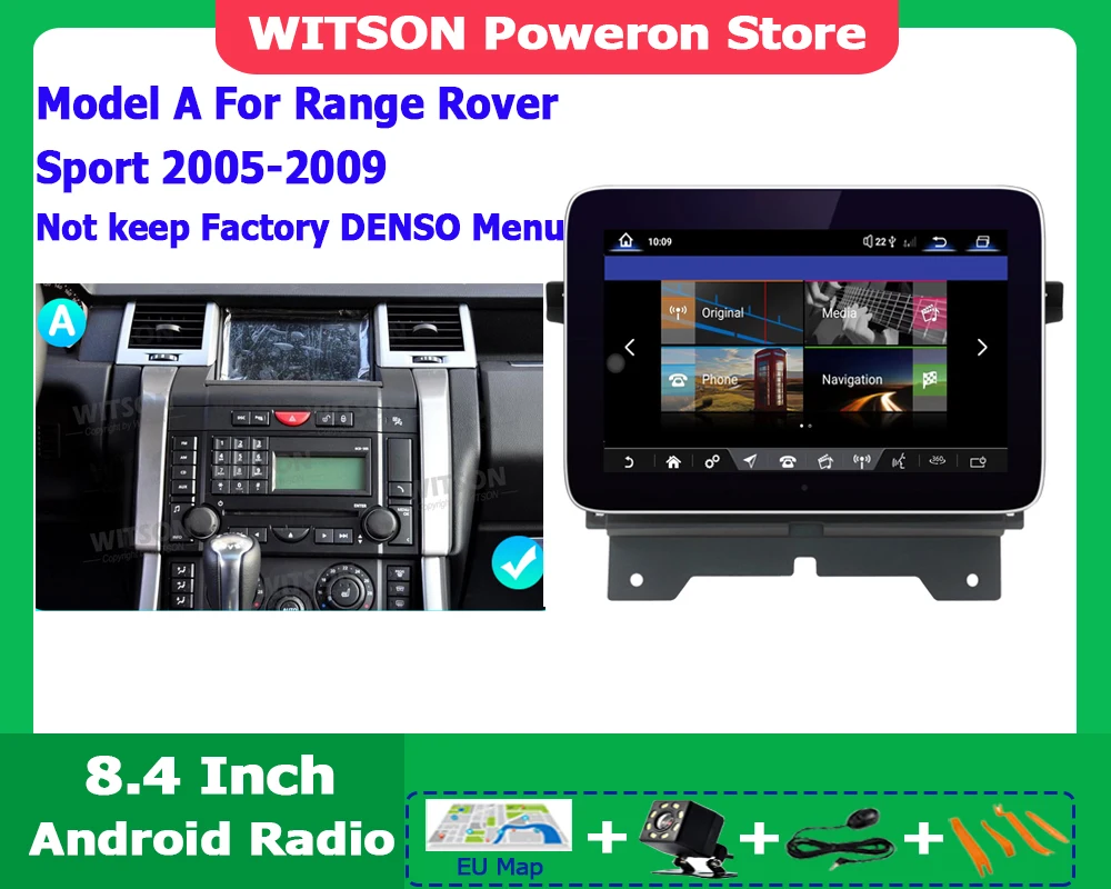 Auto Radio Multimedia Player For Range Rover Sport 2005 - 2013 For DENSO & Bosch Car Navigation GPS 8.4''  Radio CarPlay BT WIFI