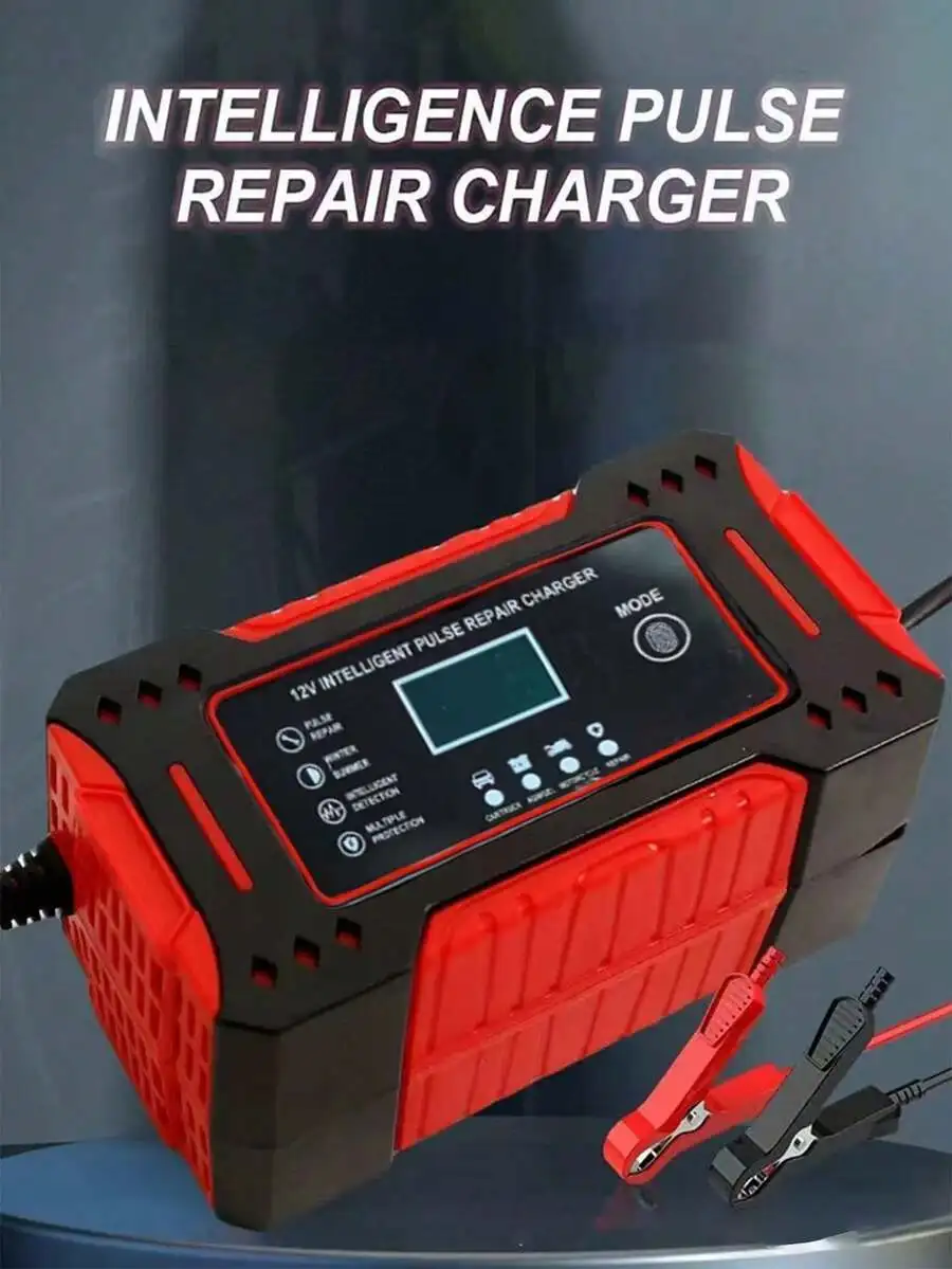 

12V 6A Intelligent Pulse Repair Charger For Lead-Acid Battery AGM Gel Deep Cycle Motorcycle Car