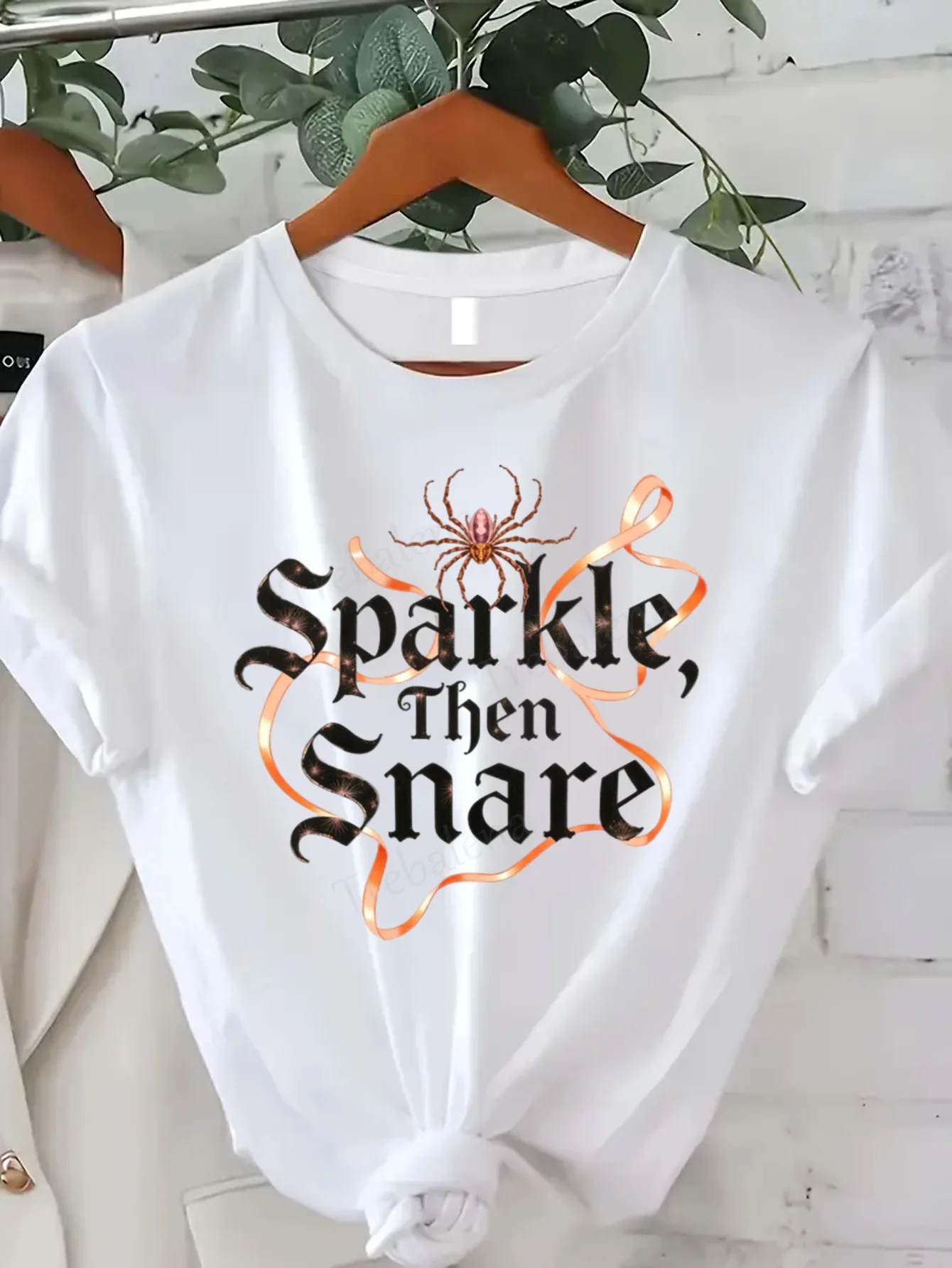 جولة الرقبة تي شيرت التألق ثم كمين هالوين العنكبوت تي شيرت المرأة زائد حجم قمة الموضة قصيرة الأكمام المحملة قمة الموضة عادية