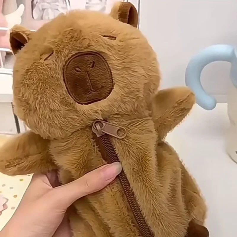1pcs Plush Capybara Pencil Case Large Capacity Pencil Case Multi-Functional Stationery Organizer Pencil Case Perfect as a Gift