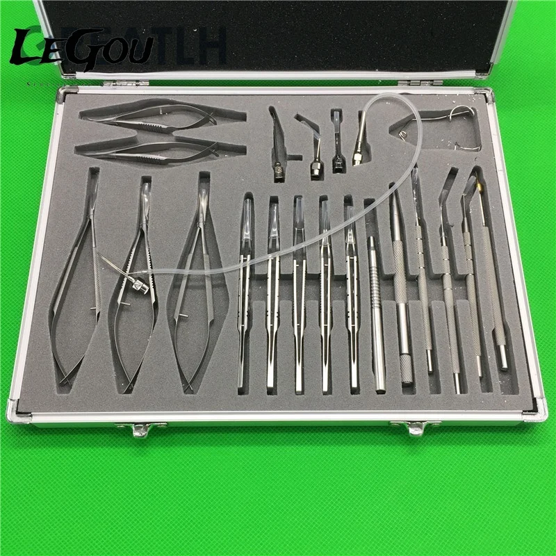 LeGou Professional Great LH Basic minor eye surgery set Surgery Instruments Set with case