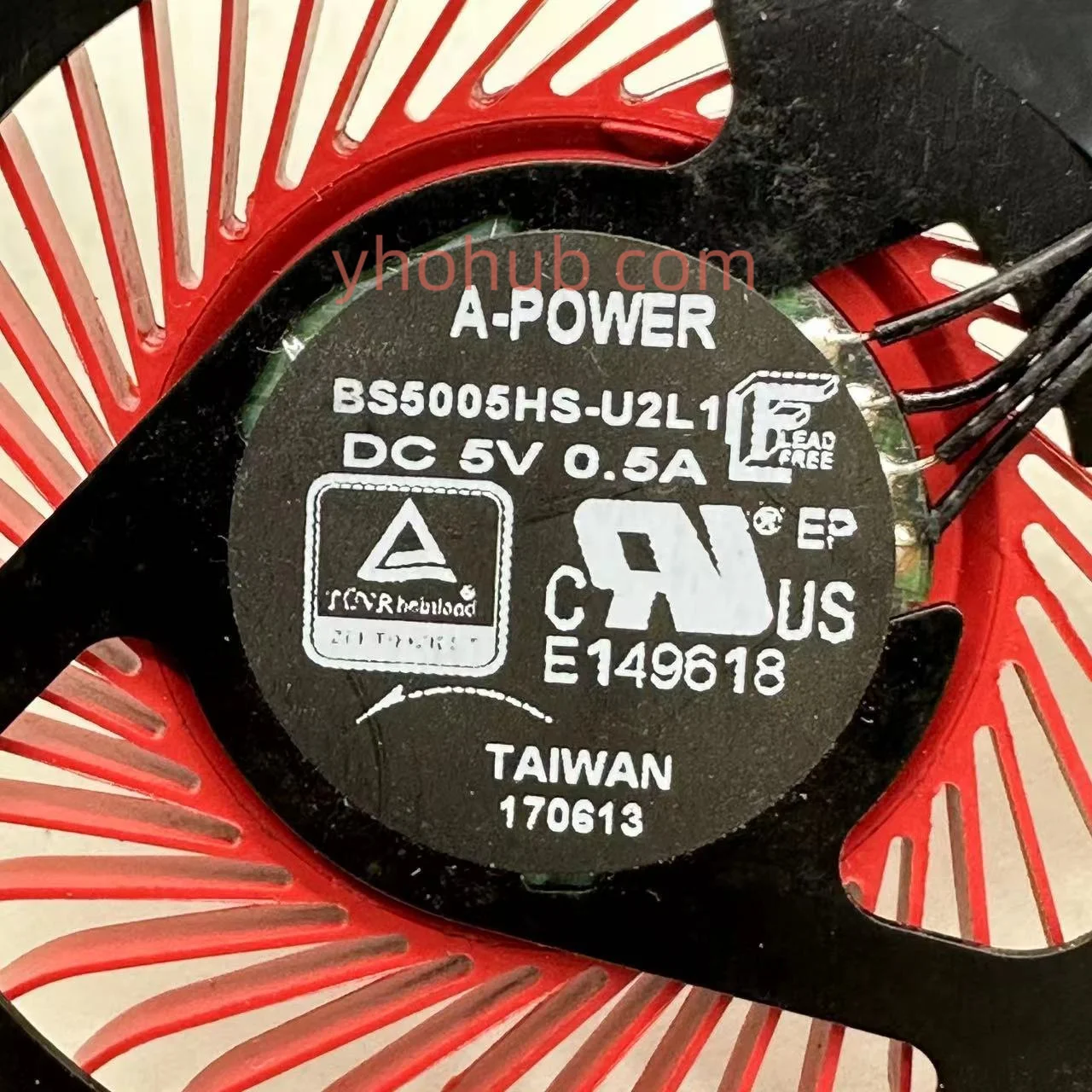 A-power BS5005HS-U2L1 E149618 DC 05V 0.50A ventilador de refrigeración de servidor de 4 cables