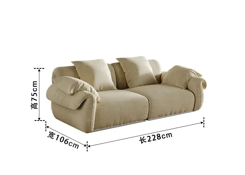 Y1 Light luxury French retro living room small apartment  fabric straight row sofa high sense fashion