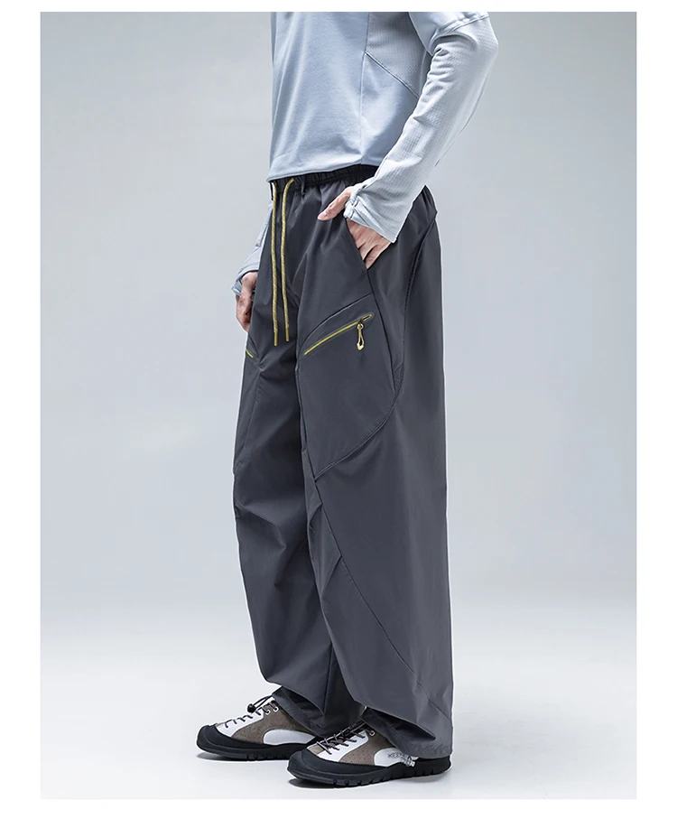 Unisex Wasserdichte Cargohose – Wandelbarer Straight/Jogger-Schnitt, 3D-Schnitt Reflektierende Reißverschlusstaschen, Urban & Leichte Outdoor-Bekleidung – Detail 6