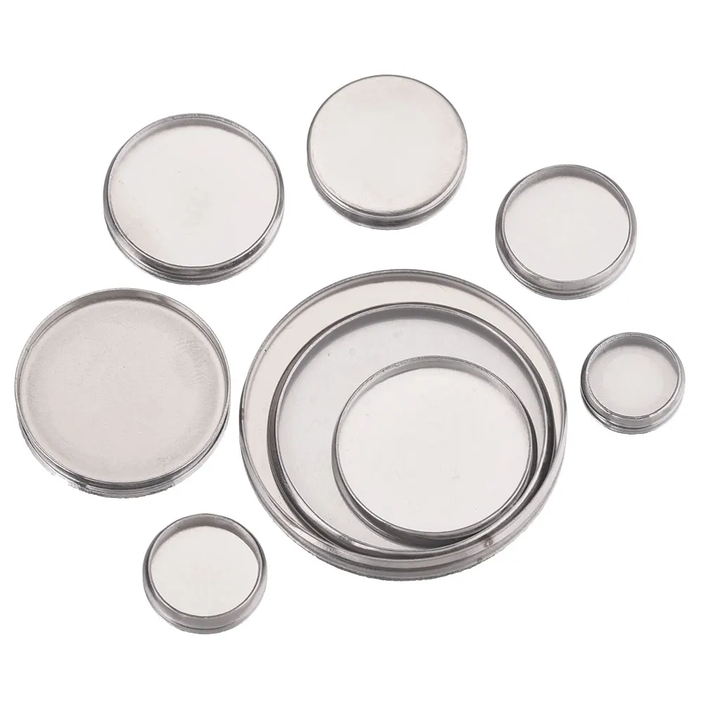 20pcs Fit 8 10 20mm NO Hole Stainless Steel Flat Back Blank Cabochon Base Tray Setting Bezels Pendant Charms FOR Jewelry Making