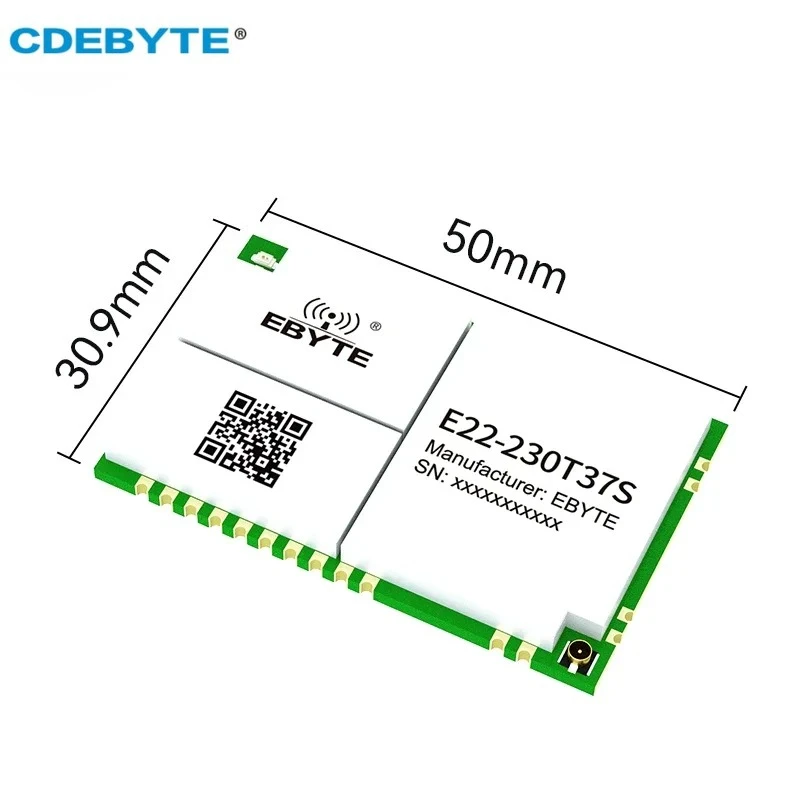 230MHz 400MHz LoRa Wireless Module CEBYTE E22-230T37S 5W Relay Network 20/25KM Long Range LBT RSSI Stamp Hole SMD UART Module
