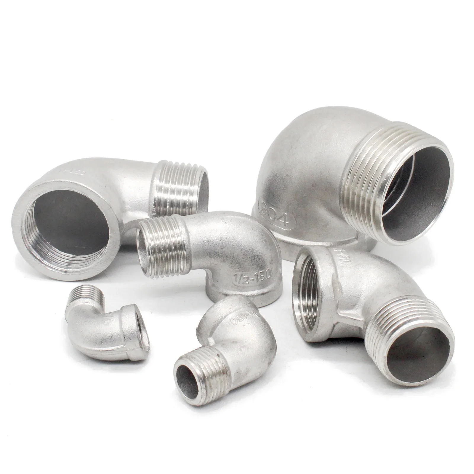 

Elbow 90 Degree Angled SS304 Male x Female Threaded Pipe Fittings Elbow Threaded connection Adapter1/4"3/8" 1/2" 3/4"1" 1-1/2"