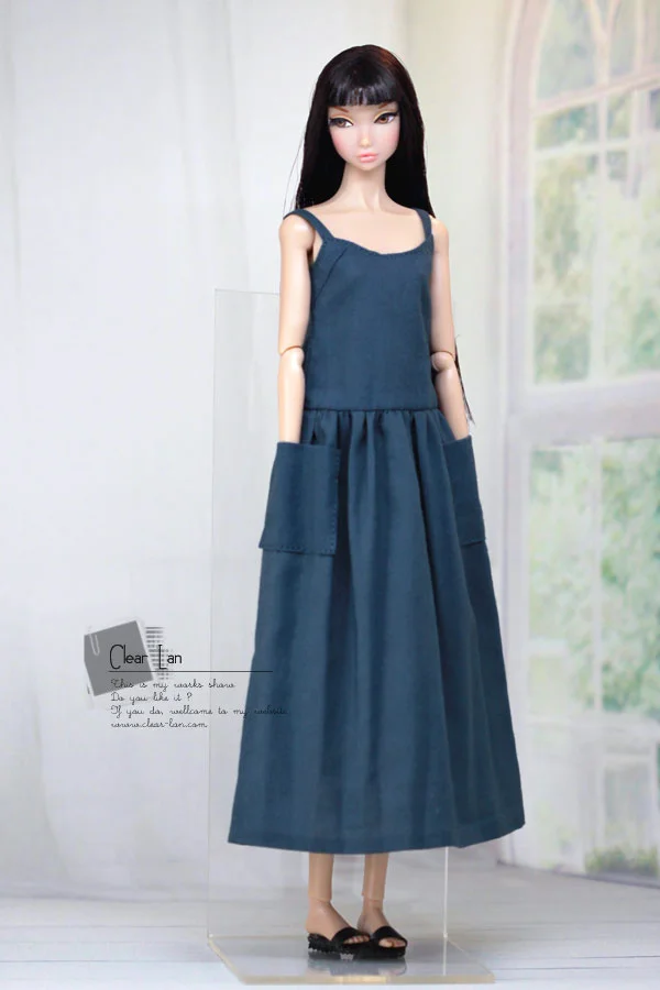 [Customized] 1/6 Scale Female Casual Suspended V-neck Tower Long Dress for Momoko OB FR Nippon PoppyParker Dolls Model