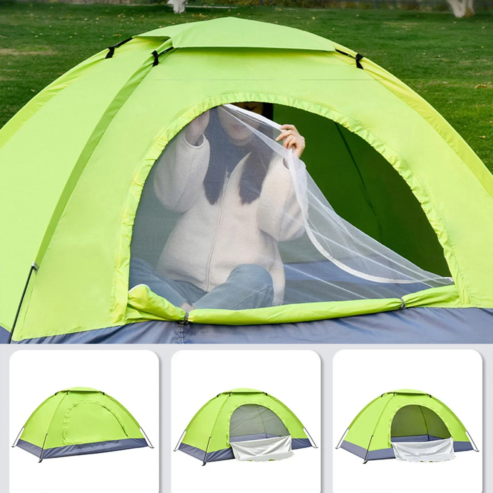 

1/2 Person Ultralight Camping Tent Single-Layer Portable Hiking Tents Anti-UV Coating For Fishing/Backpacking/Trip/Hiking Parts