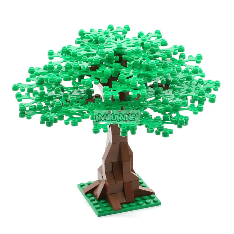 Marumine Building Bricks 102PCS MOC Blocks Tree Set Jungle Grass Plants Garden Compatible City Street View Accessories Parts