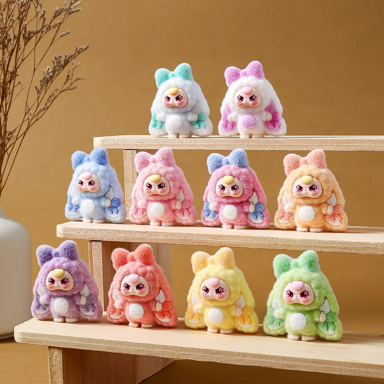 

Cute bow tie baby, three-year-old plush cute doll, office table decoration, live streaming, touch and win blind bag