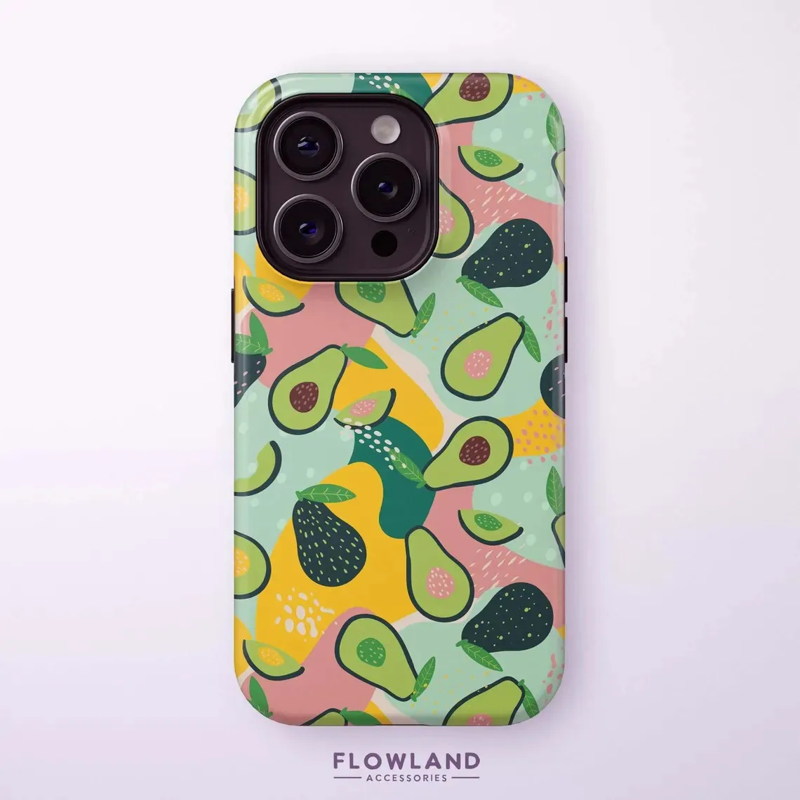 

Luxury Avocado Pattern Design Phone Case for iPhone 17 16 15 14 13 12 11 Air Pro Max Plus Luxury Double-layer Back Cover