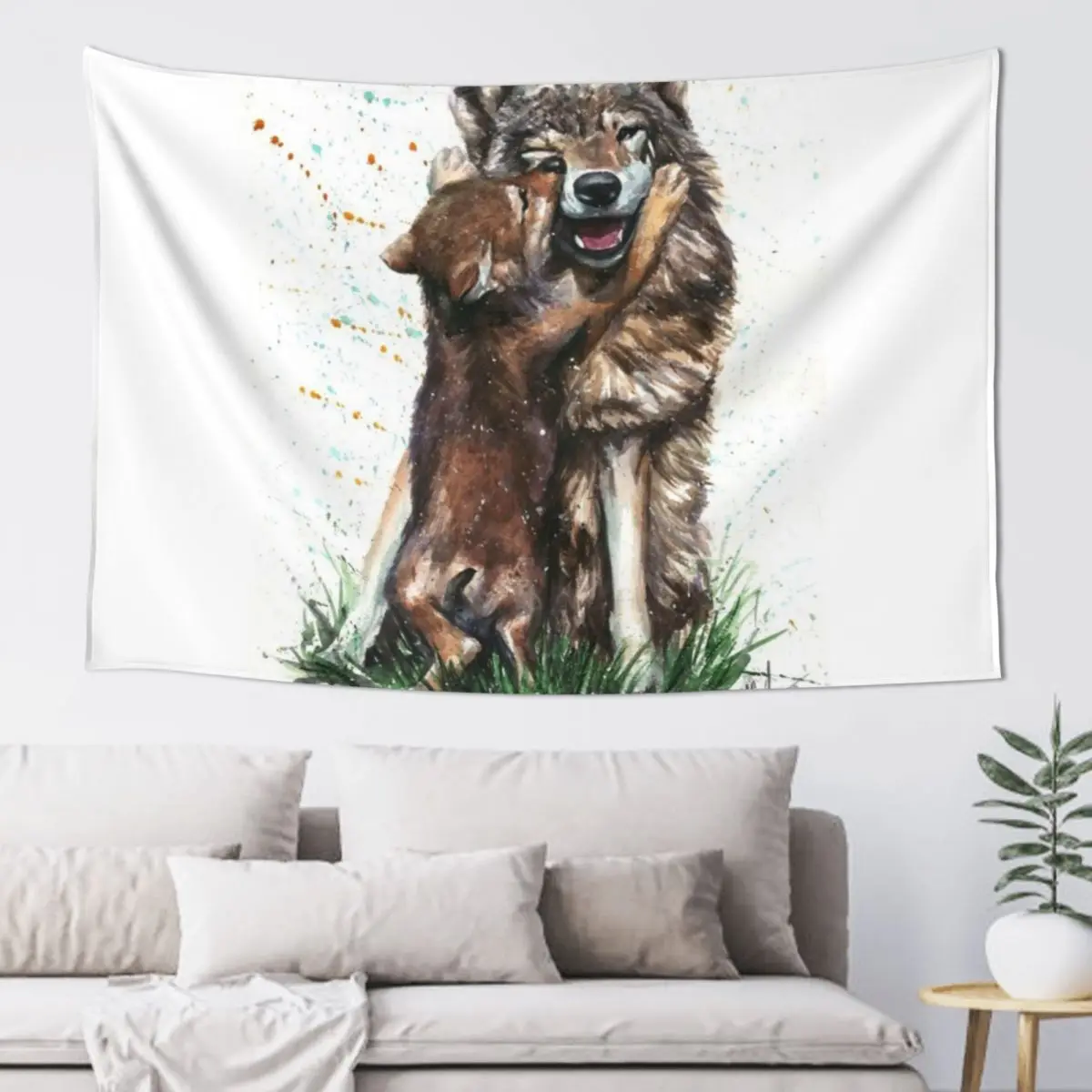 

Wolf - Father and Son Tapestry Decor Home Bedroom Decoration Aesthetic Room Decorations Tapestry