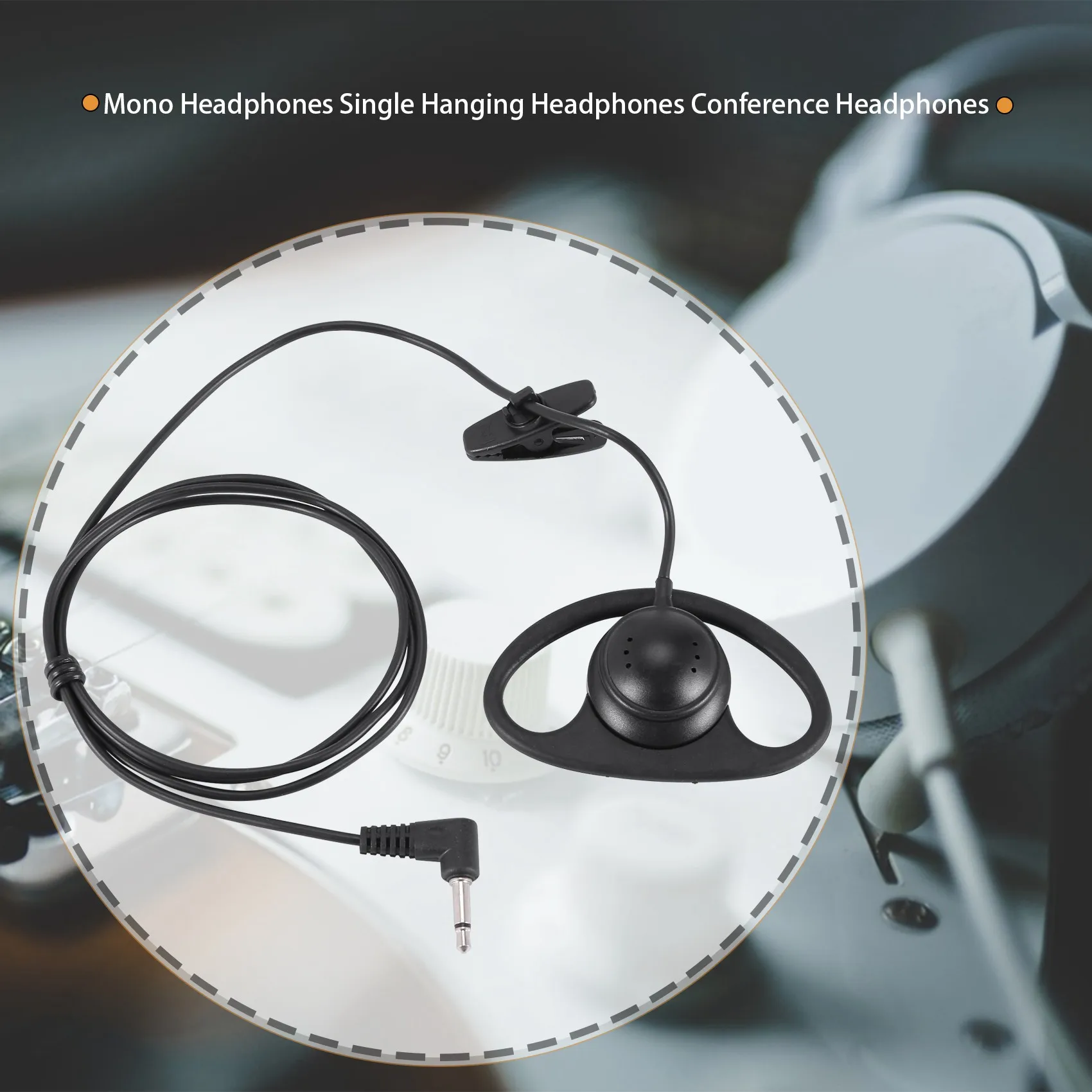 Mono Headphone Headset Earphone dual channel, Headphone Earphone dual channel 3.5mm jack untuk Laptop PC Skype VoIP ICQ