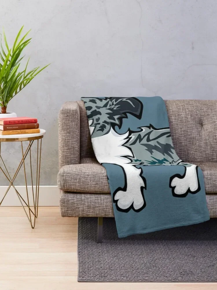 Border Collie - Blue Merle (Full Body) BLUE BG Throw Blanket Hairy anime blankets ands Vintage Blankets