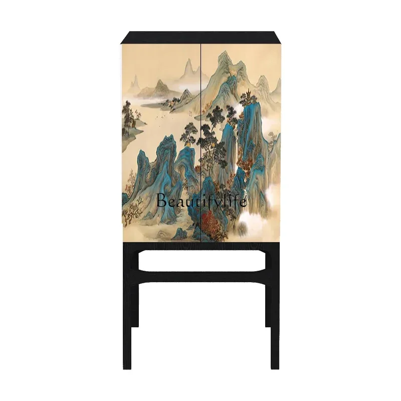 

FG28New Chinese Style Solid Wood with Door Household Storage Sundries Cabinet