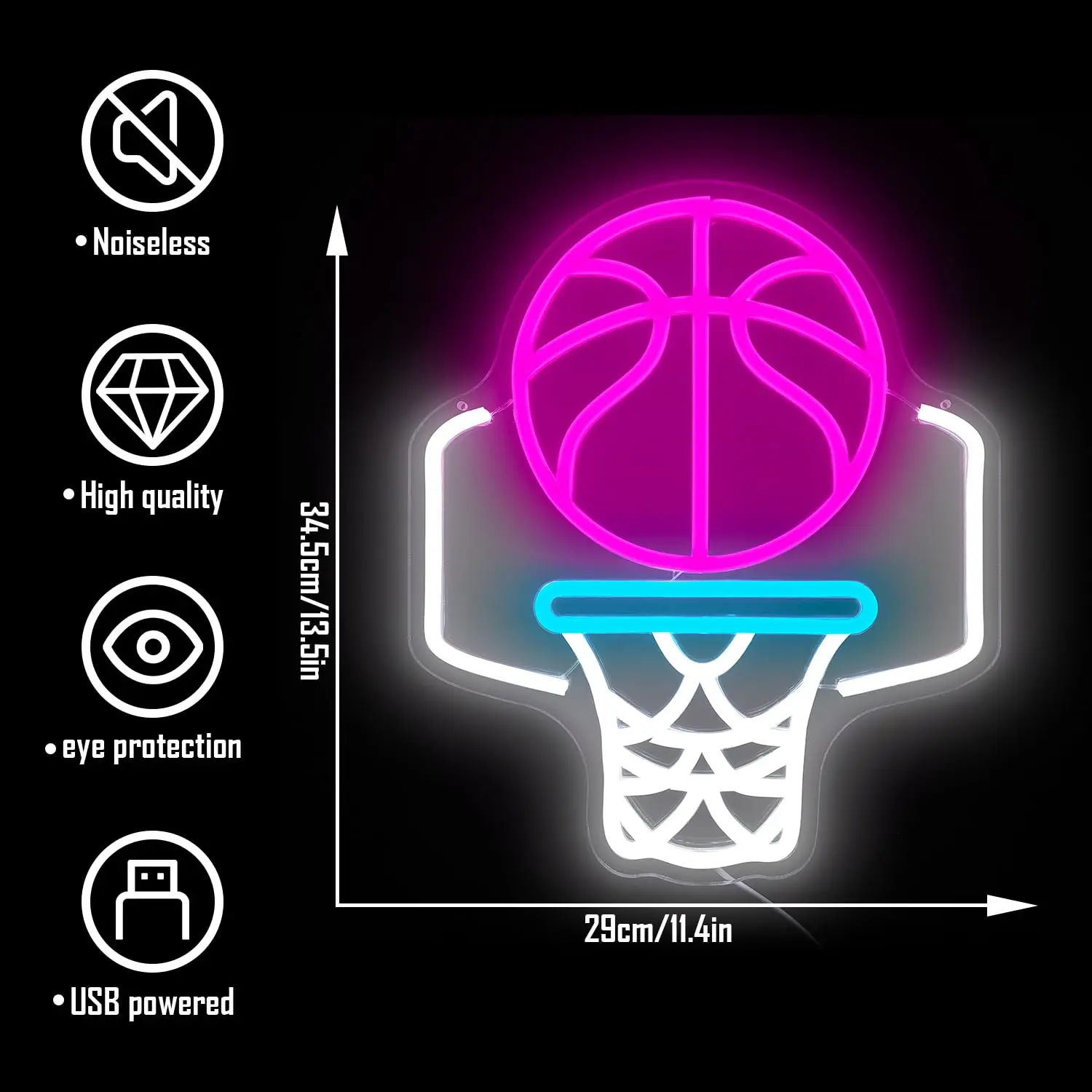 Basketball Hoop Neon Sign Basketball Led Neon Light For Sports Club Man Cave Bedroom Bar Party Holiday Decoration Gifts