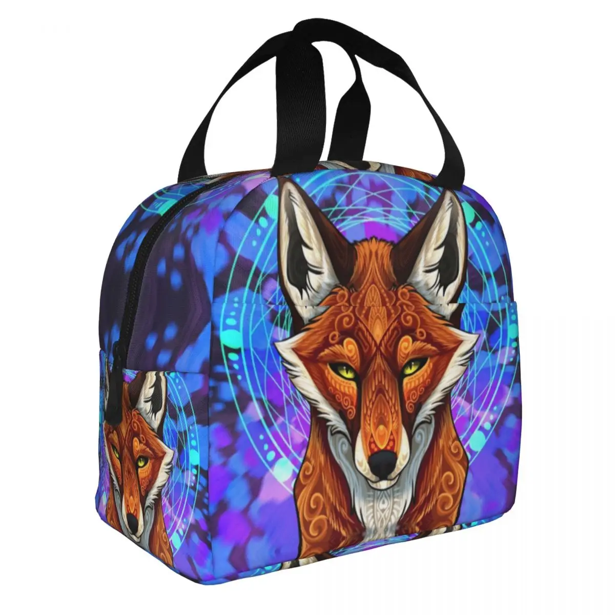 Tribal Red Fox Lunch Bag for Outdoor Animal Waterproof Picnic Insulated Cooler Thermal Lunch Box Women Children Tote Container