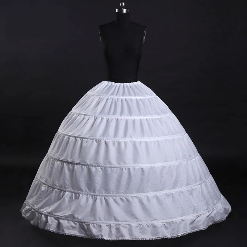 

6-Hoop Wedding Petticoat - Heavy-Duty Crinoline with Colorful Tiers for Stage Costumes & Bridal Gowns