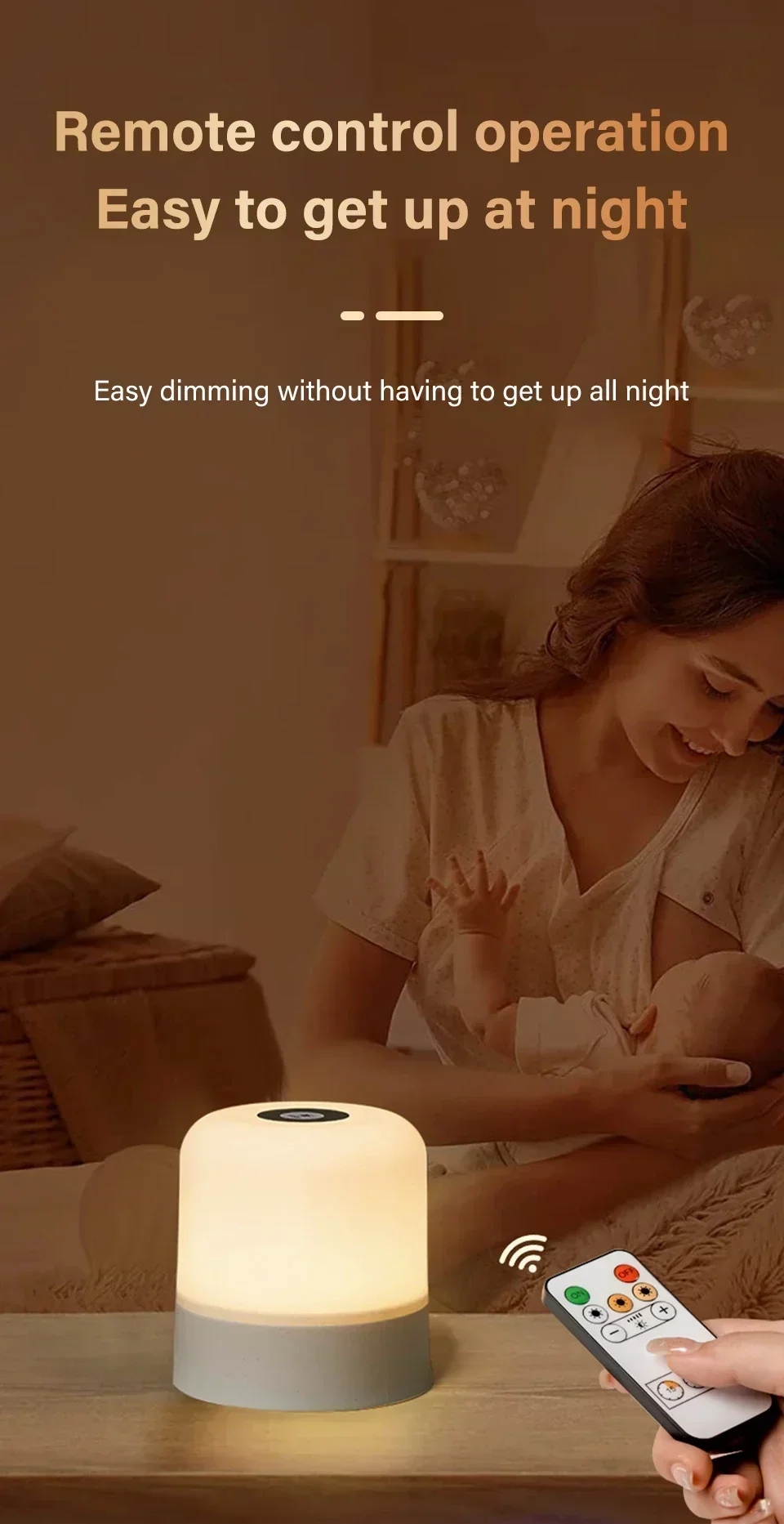 LED Table Lamp With Remote Dimmable Bedside Lamp For Bedroom Tricolor RGB 16Color Change Touch Night Light Rechargeable Portable