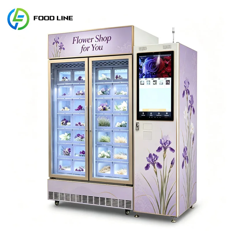 Flower Vending Machine Automatic Flower Bouquet Locker Fresh Floral Display Refrigerated Customized