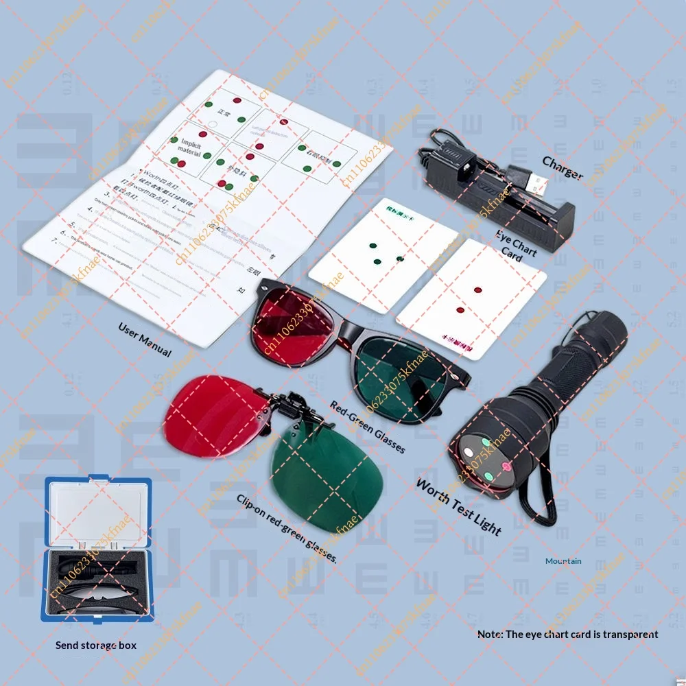 Worth 4-Dot Test Light | Red/Green Filter Flashlight for Strabismus & Amblyopia Screening (Rechargeable)