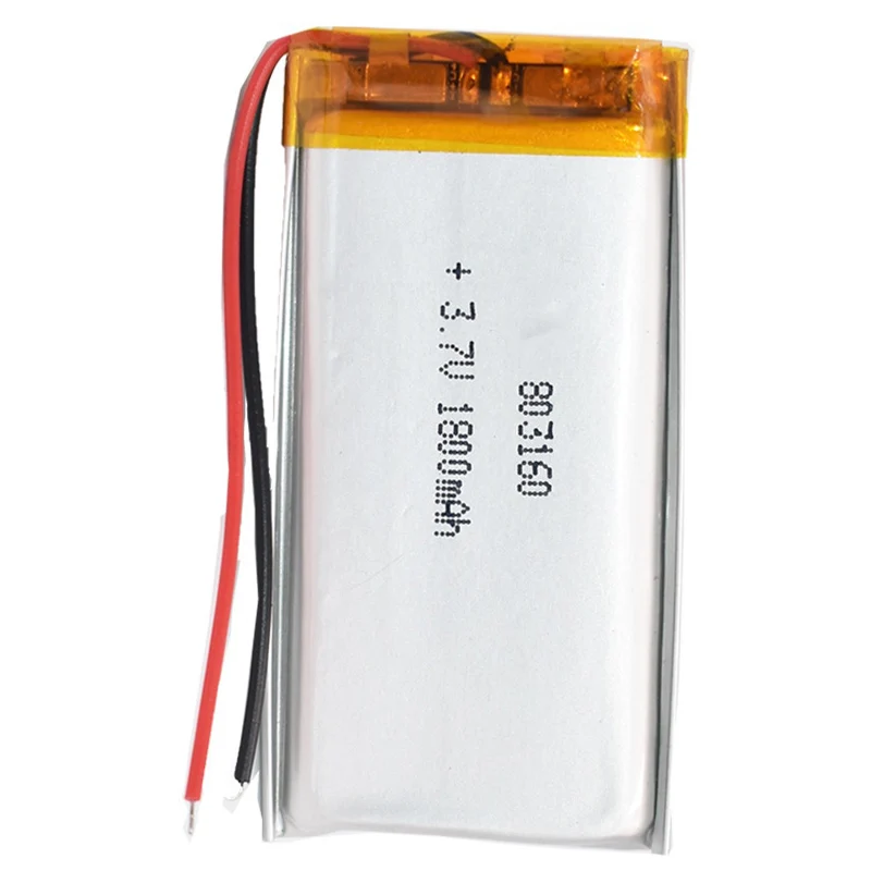 2/5/10/20Pcs 3.7V 1800mAh 803160 Lithium Polymer Ion Battery 2.0mm JST Connector