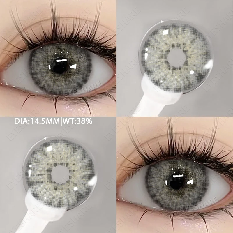 EYESHARE 1 Paar graue Kontaktlinsen für Augen, farbige Linsen, graue Linsen, natürliche bunte Kontaktlinsen, jährliche Verwendung