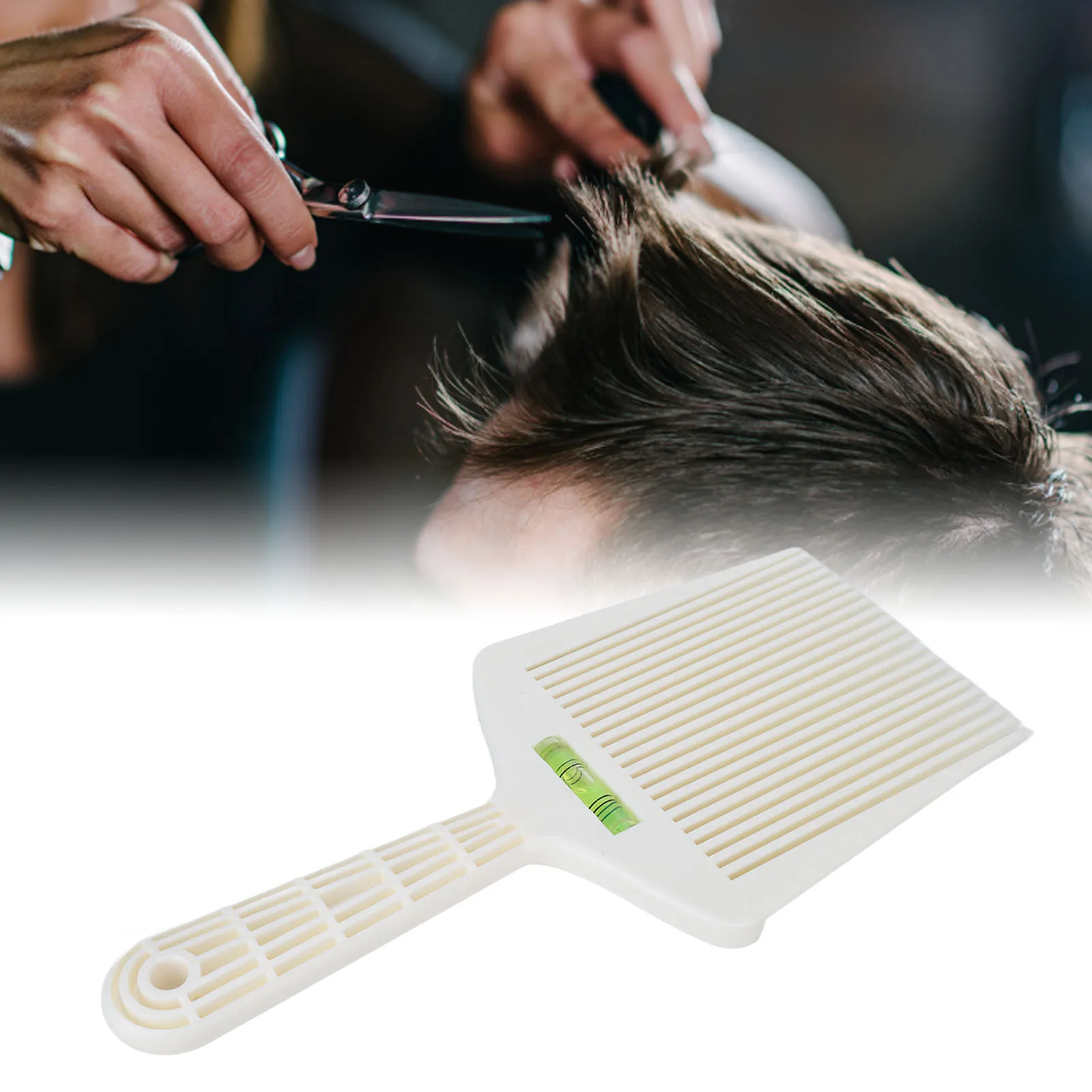 Barber Flat Top Comb Flat Top  Hair Comb Barber Flat Top Comb Professional Flat Top Comb with Accurate Water Leveling White