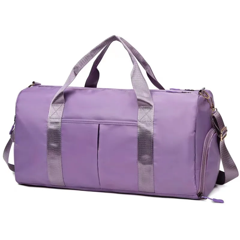 Bolso de lona grande para mujer, bolsa de viaje para fin de semana, con compartimento para zapatos, bolsillo húmedo, resistente al agua, deportivo