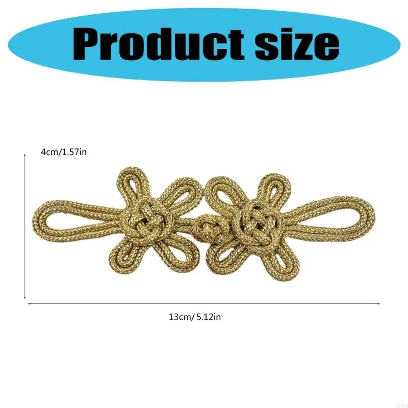 M6CD Chinese Closure Buttons Fastener Scarf Cardigan Costumes Outfit Sewing, Golden